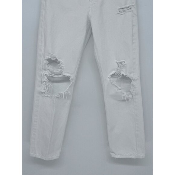 AGOLDE Jeans Womens 25 White Distressed Highrise The 90s Jean City Design Retro - Picture 3 of 13